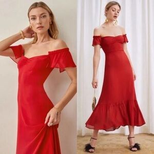 Reformation Butterfly Dress | Red | Size 6